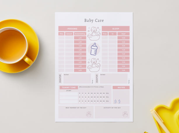 Elegant Baby Care Planner Sheet