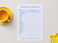 Monthly budget planner